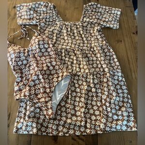 Rylee Cru Women Swim Suit + Dress Combo Brown Floral. Good Condition